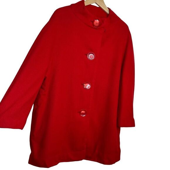 Vintage Wool Blend Red Swing Coat Size XL - Picture 14 of 16